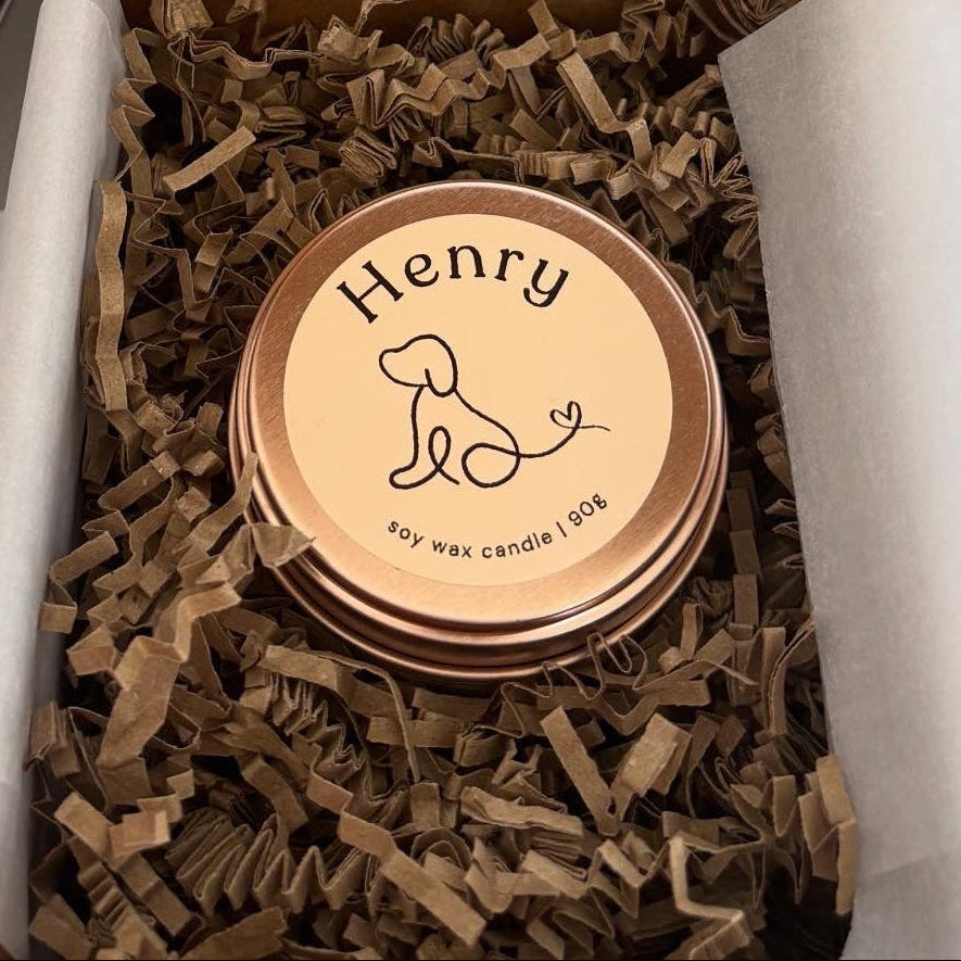 Candle tin in a box with custom