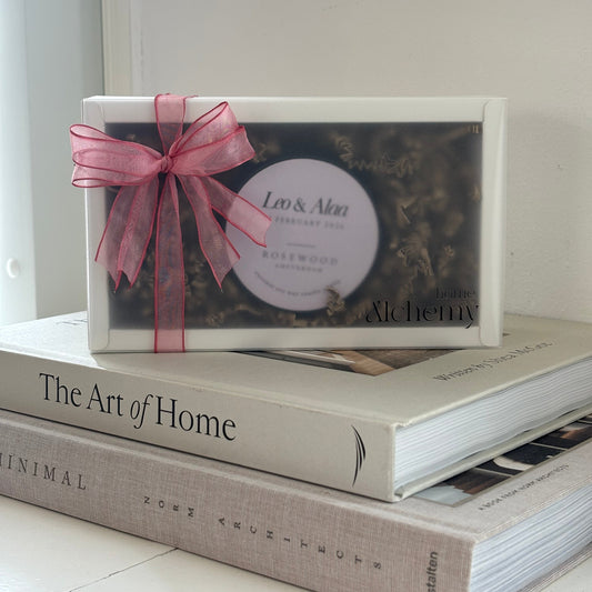 Large black tin candle in gift box